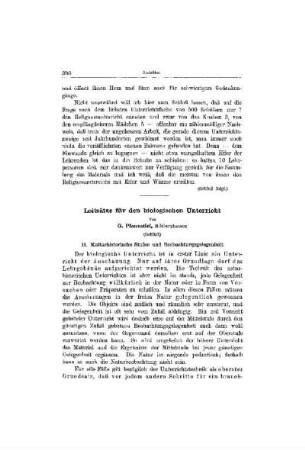 Leitsätze für den biologischen Unterricht : (Schluß)