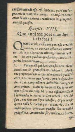 Quaestio XIII. Quo anni tempore mundus sit factus?