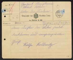 Brief von Käthe Kollwitz an Gerhart Hauptmann