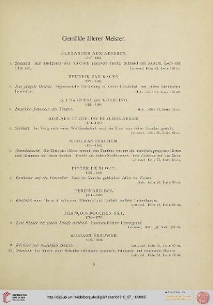 Gemälde älterer Meister (Nr. 1-107)