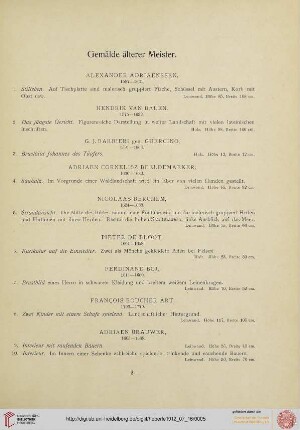 Gemälde älterer Meister (Nr. 1-107)