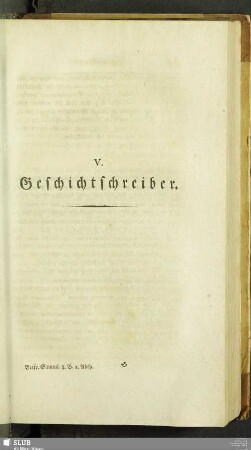 V. Geschichtschreiber