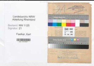 Entnazifizierung Karl Faelker , geb. 19.02.1893 (Sparkassenleiter)