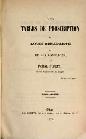 Les tables de proscription de Louis Bonaparte et de ses complices. 2, La proscription dans les départements du Centre ...