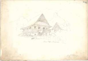 Thiersch, August ; Reiseskizzen - Häuser in Gargazon (Perspektive)
