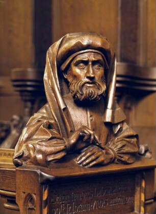 Männerseite (Nordseite) — 4. Stuhlwangen-Büste: Seneca