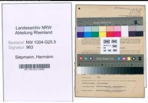 Entnazifizierung Hermann Siepmann , geb. 23.06.1888 (Schuhmacher)