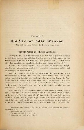 Handbuch des deutschen Handels-, See- und Wechselrechts, 2. Die Objekte des Handelsverkehrs. Buch 3, die Handelsgeschäfte ; Abschnitt 1, Allgemeine Grundsätze, Abschnitt 2, das Kaufgeschäft