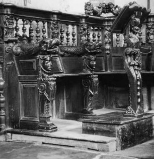 Chorgestühl : Chorgestühl. Holz, geschnitzt (1501/1600). Saint-Thégonnec, Notre-Dame