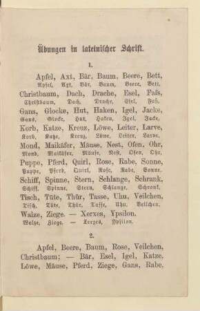 [Übungen in lateinischer Schrift]