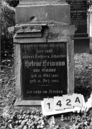 Grabstein 142 [Hahn S. 66 Grab-Nr. 140]: Grabstein 142A [Hahn S. 66 Grab-Nr. 140]