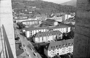 Freiburg i. Br.: Blick vom Dach des Chemischen Institutes auf die Frauenfachschule