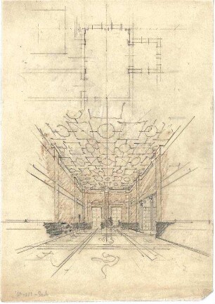Döllgast, Hans; Augsburg (Bayern); Wiederherstellung Goldener Saal Rathaus - Innenraum (Perspektive)