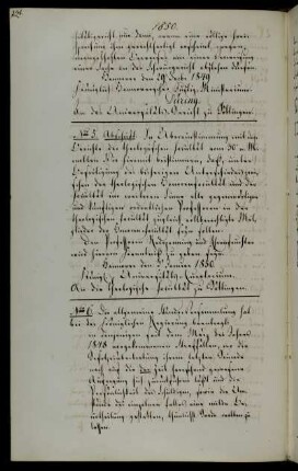 Abschriftliche Mitteilung der Gleichstellung aller ordentlicher Professoren der Theologischen Fakultät sowie der Theologischen Honorenfakultät.