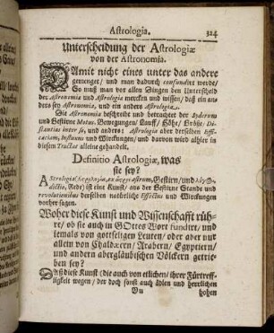 Unterscheidung der Astrologiæ von der Astronomia.