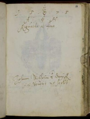 Johann Wilhelm v. Droyff, Venedig 1575