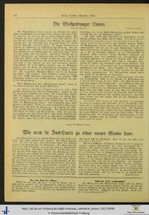 Die Weißenburger Linien.