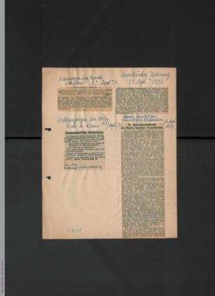 Zeitungsartikel und Bericht zur 2. Kommunalpolitischen Tagung des ADF am 1. und 2. Oktober 1927 in Eisenach
