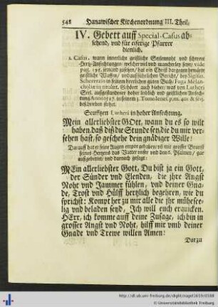 Gebett in schweren Hertzensanfechtungen