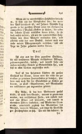 191-202, Torf; Bernstein oder Agtstein; Ambra; Schwefel;