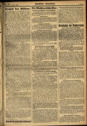 Zweite Ausgabe vom Samstag, den 28. Oktober 1933.