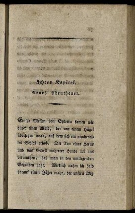 Achtes Kapitel. Neues Abentheuer.