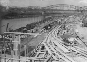 Kanalbaustelle unterstrom Wehr Wieblingen