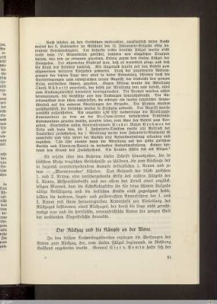 Der Rückzug und die Kämpfe an der Aisne
