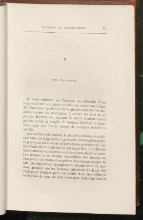 V. Les émigrants.