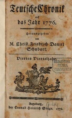 Deutsche Chronik : aufs Jahr .... 1776,4, 1776,4