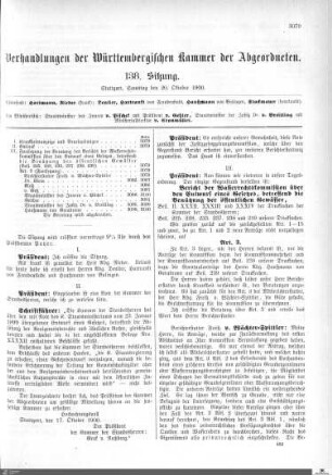138. Sitzung, Stuttgart, 20.10.1900