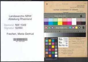 Entnazifizierung Maria Gertrud Frechen , geb. 01.01.1901 (Behoerdenangestellte)