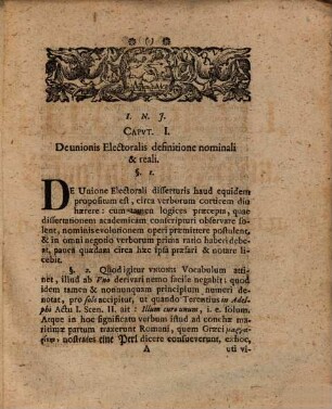 Dissertatio Academica Jvris Pvblici De Vnione Electorali, Von der Churfürsten Verein