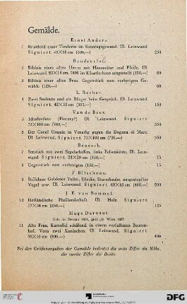 Gemälde (Nr. 1-145)