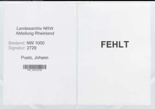 Entnazifizierung Johann Puetz, geb. 09.00.0000 ()