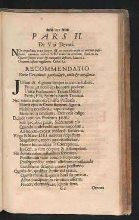 Recommendatio Variae Devotionis particularis, utilis & necessariae.