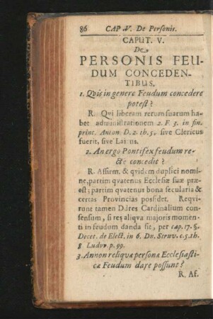 Caput V. De Personis Feudum Concedentibus.