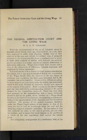 The Federal Arbitration Court and the Living Wage.