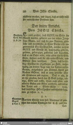 Der dritte Artickel. Von Jesu Christo