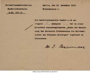 Neuordnung Finanzwesen