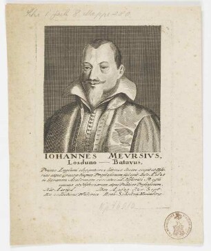 Bildnis des Iohannes Mevrsivs