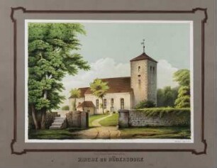 Rüdersdorf (Kr. Niederbarnim): Kirche von Nordwesten (Rüdersdorfer Album, Tafel 9)