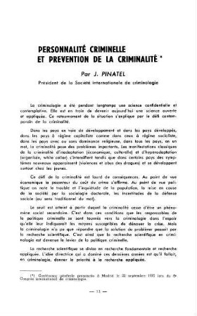 13-24, Personalité criminelle et prevention de la criminalité