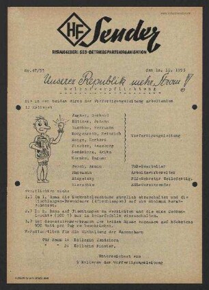 'HF-Sender' [Flugblatt], Nr.47/1953 (10. Dezember 1953)