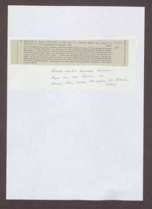 Schreiben von Gottfried Keller, Zürich, an Wilhelm Nokk [Abschrift].