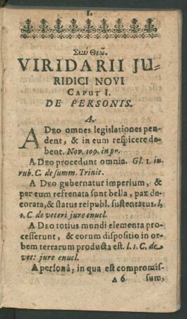 Caput I. De Personis.