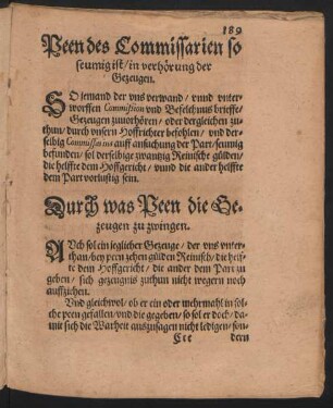 Durch was Peen die Gezeugen zu zwingen.