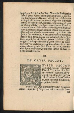 III. De Causa Peccati.