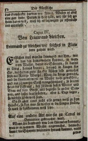 Caput IV. Von Leinwand bleichen.