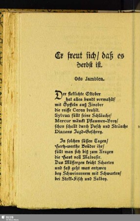 Er freut sich, daß es Herbst ist